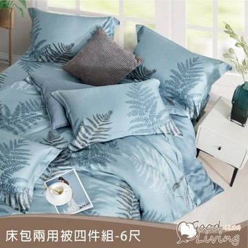 【好室棉棉】100%萊賽爾純天絲兩用被床包組-多款任選B (雙人加大6尺)