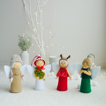 【聖誕節】天使造型裝飾 4件組