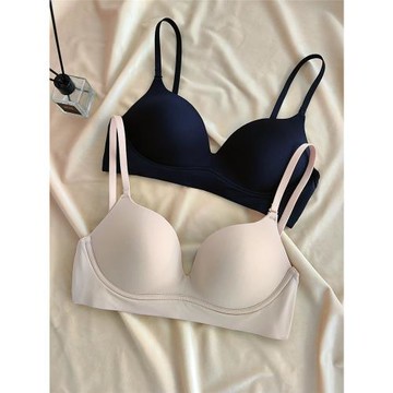 交叉美背大露背文胸無鋼圈薄款簡約大胸顯小胸光面無痕掛脖內衣女