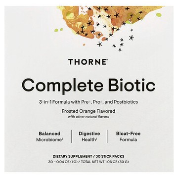Thorne, Complete Biotic，糖霜橙味，30 條，每條 0.04 盎司（1 克）
