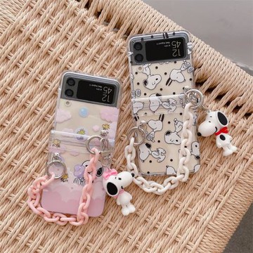 Snoopy史努比三星ZFlip6手機殼折疊屏ZFlip5保護套全包鉸鏈ZFlip4透明防摔殼ZFlip3可愛卡通W24 FLIP女款翻蓋