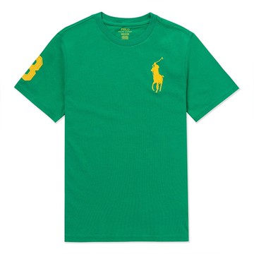 Polo Ralph Lauren RL 熱銷圓領大馬素面短袖T恤(男青年)-草綠色