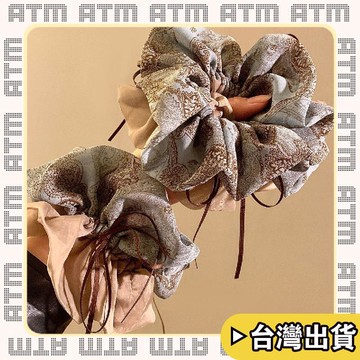 🔥臺灣出貨🔥可開發票✅輕飾時光2026新款法式復古花紋蝴蝶結飄帶小蠻腰髮圈高級馬尾皮筋髮飾頭飾