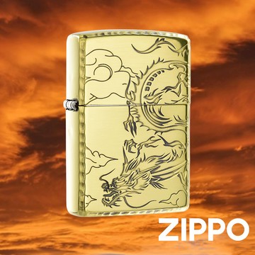 ZIPPO 騰龍雲出(金色)防風打火機 日本設計 官方正版 現貨 限量 禮物 送禮 終身保固 ZA-3-5B
