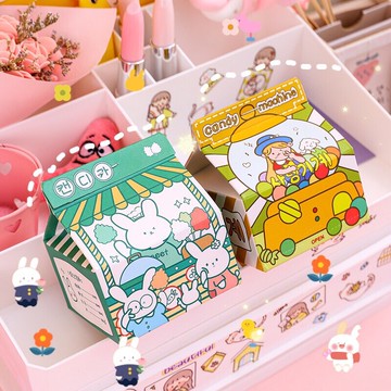 牛奶盒便利貼韓國小清新ins風少女心抽取式便簽紙無粘性創意可愛小巧便攜備忘錄留言記事貼日系學生用n次貼