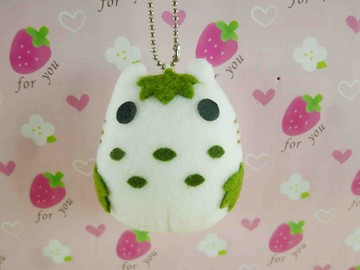 【震撼精品百貨】となりのトトロTotoro 絨毛鎖圈-小白葉子 震撼日式精品百貨