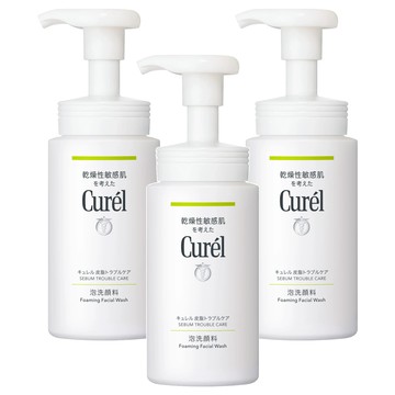 Curel 珂潤 潤浸保濕洗顏慕絲 控油  150ml  3瓶