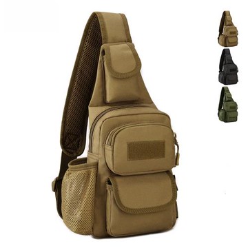 守護者男士水壺套運動胸包戶外戰術單肩背包黑色休閑包潮牌時尚包