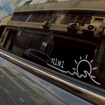 反光屋FKW 客製化反光貼紙 車貼 夕陽與海 1份包含左右邊各1張 汽車貼紙 機車貼紙 防水貼紙 可自訂顏色 轉印貼飾