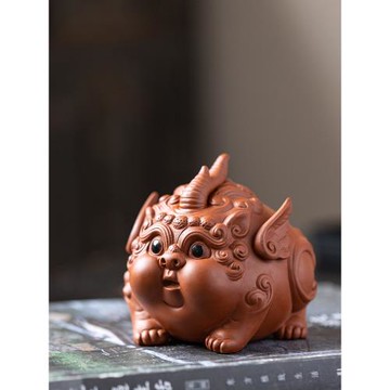 高檔紫砂可愛貔貅茶寵擺件精品可養招財茶玩茶桌裝飾功夫茶具配件