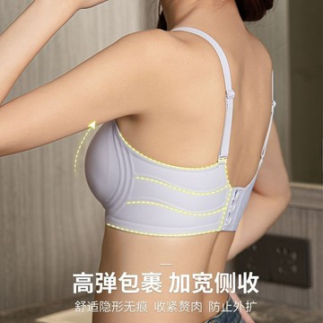 【臺灣出貨 免運】大胸顯小內衣夏天輕薄款文胸聚攏防下垂無痕美背鏤空固定杯收副乳