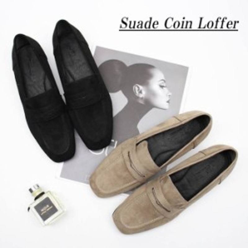 スエード ローファー レディース コインローファー ドライビングシューズ モカシン フラットシューズ カジュアルシューズ 黒 ブラック ベ 通販 Lineポイント最大4 0 Get Lineショッピング