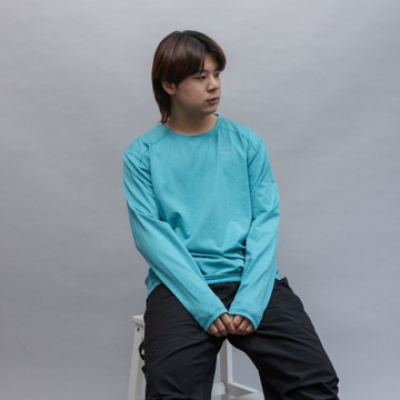 EVERLAST 長袖 湖水綠 拼接 圓領 薄長T 運動 男 4051107972