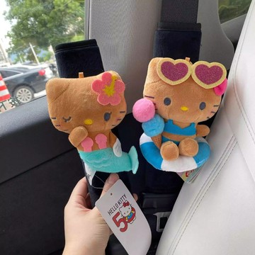Kitty美人魚安全帶護套🎀 汽車安全帶護肩可愛車載裝飾品禮物四季通用 安全帶護肩 汽車裝飾 車内裝飾