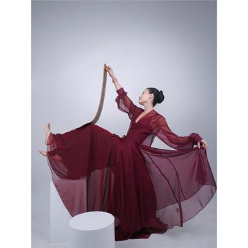 WYZ蓋蓋古典紗衣中國風飄逸大擺紗衣古風舞蹈服