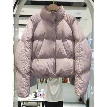 白鴨絨羽絨服女士立領小個子輕薄版外套面包服短款韓2025冬新款潮