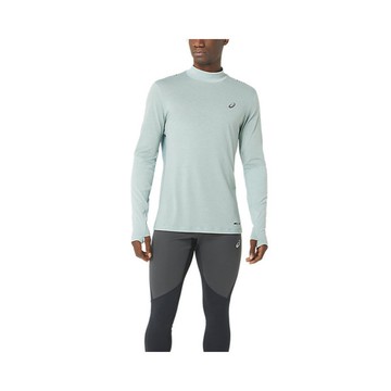 Asics 男 長袖 上衣 海外版 運動 慢跑 訓練 透氣 舒適 亞瑟士 淺藍綠 [2011C873-400]