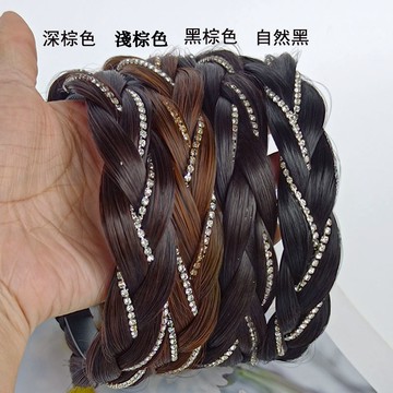 [現貨在台附發票] 仿鑽編織髮箍 假髮 髮飾 頭飾 髮窟 假髮髮箍 髮箍假髮 麻花辮髮箍 辮子髮箍 編髮髮箍 頭飾髮箍
