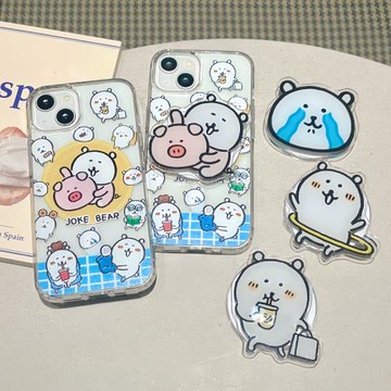 自嘲熊磁吸支架手機殼適用蘋果15promax新款iPhone14pro透明防摔13magsafe無線充電12pm可愛卡通11硬殼保護套