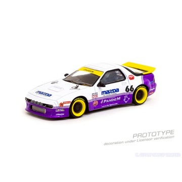 TARMAC WORKS 1/64 馬自達 Mazda RX-7 FC3S Pandem 白紫 東海模型