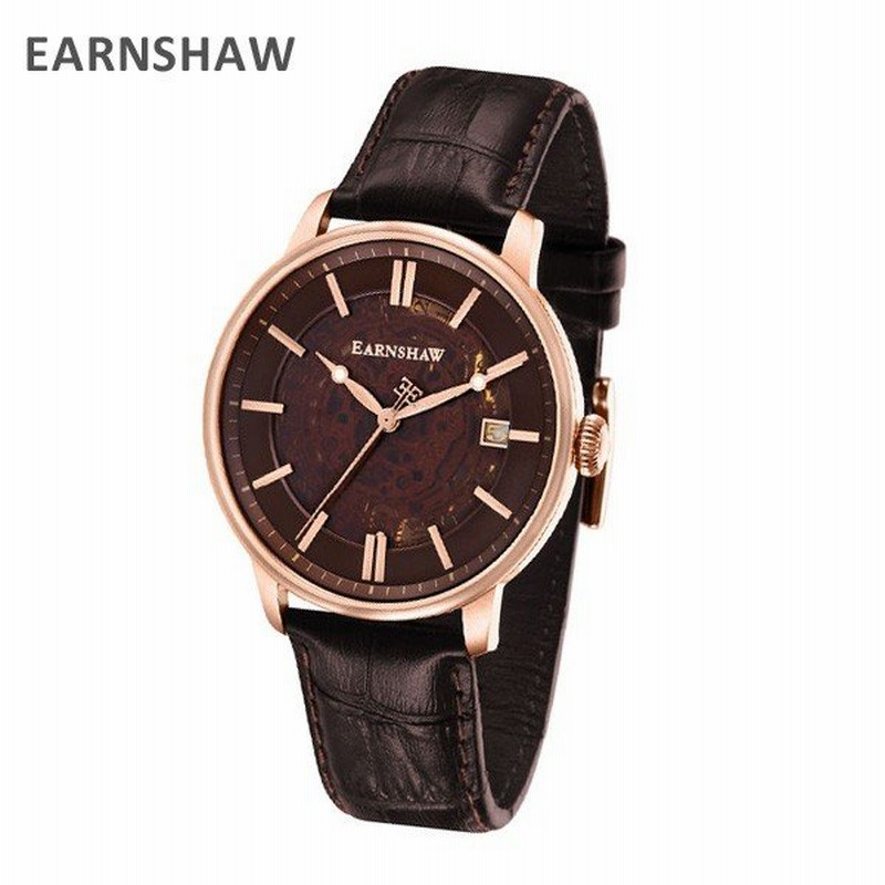 Earnshaw アーンショウ 時計 腕時計 Es 8075 03 レザー ブラウン ピンクゴールド メンズ ウォッチ 自動巻き 通販 Lineポイント最大0 5 Get Lineショッピング
