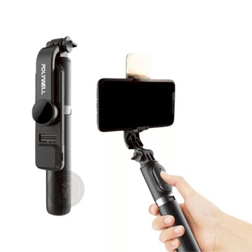 藍牙手機自拍棒 POLYWELL 自拍棒 自拍支架 手機支架 藍牙遙控 補光燈 USB充電 手機架 三腳支架 直播支架