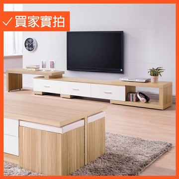 MIT台灣製造北歐風雙色6.3尺伸縮長櫃電視櫃收納展示櫃家具【163A34301】Leader傢居館163-B588