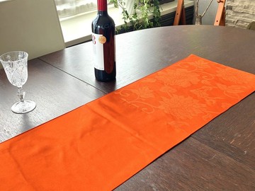和服腰帶再製 牡丹唐草紋 橘色 154cm TR025 零碼拼接 一件獨特 TR025-2