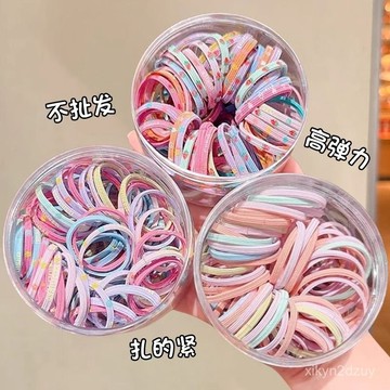【臺灣出貨】高彈力不傷髮橡皮筋兒童彩色拇指髮圈紮頭髮頭繩寶寶紮小啾啾髮繩🔥