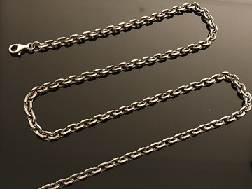 【銀鍊系列】方切銀鍊/L/百搭款/厚重/50-65cm 925純銀