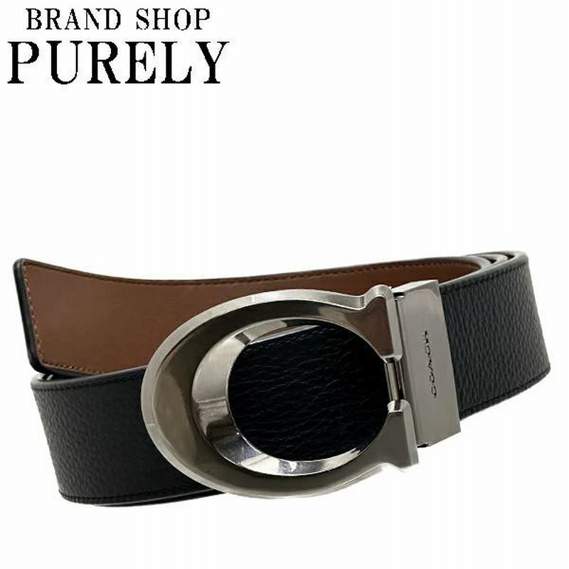 新品 コーチ COACH ベルト おとなし リバーシブル ベルト ブラック  