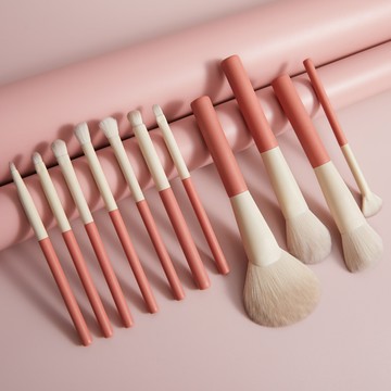 【全套刷具】粉色假日12支化妝套刷（含刷包）