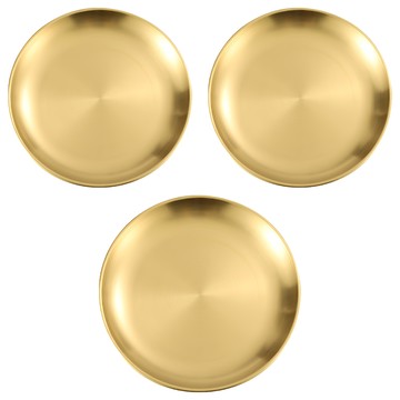 不鏽鋼圓盤  20cm  金色  1組