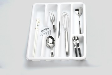 KEYTOSS 黑白配-手提分格收納盒 1入   (31.5*26.5*5.5CM)