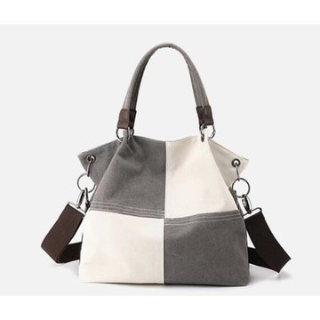 Jpqueen 潮流撞色帆布單肩斜背手提女用大容量包(5色可選)