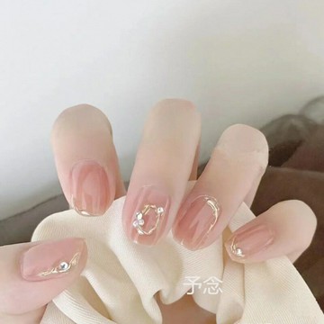 穿戴甲短甲2023款气质冰透裸色法式美甲短款日常可拆卸假指甲片