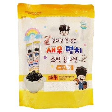 韓味不二 兒童海苔酥 蝦&鯷魚味 10g*15  150g  1袋