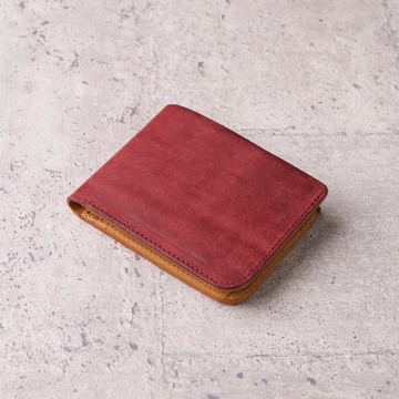 | 訂製 | - 翻蓋證件零錢袋短夾 Coin Wallet / 磨砂酒紅Wine Red