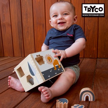 新品上市 寶寶彌月禮【Tryco】木質形狀探索盒