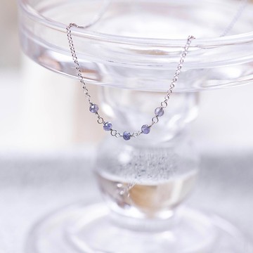 堇青石925純銀果實串串項鍊
