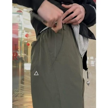 ⭐商城熱賣⭐新款機能小三角白標寬鬆錐形休閒褲美式工裝長褲男女同款休閒褲