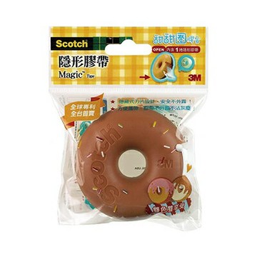 【文具通】3M Scotch 隱形 膠帶 附台 甜甜圈 810DD-8 咖啡色 E1040039【APP滿額下單4%點數(單一帳號最高1000點)】7/31止