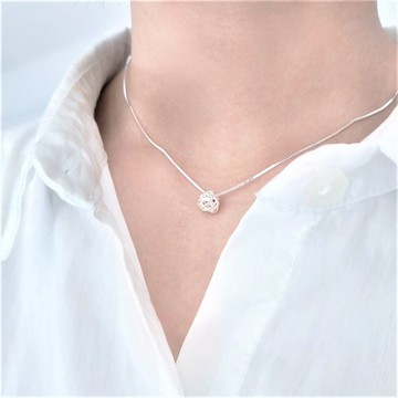 │簡約│編織球 • 純銀項鍊 • 鎖骨鍊 • 設計師原創