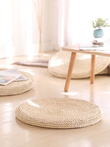 草編透氣清涼蒲團坐墊加厚打坐拜佛禪修墊瑜伽墊榻榻米飄窗墊圓墊