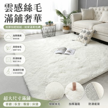 台灣48H🔥毛絨地墊 加厚超柔型絲毛客廳臥室飄窗休閒少女床邊房間大麵積滿鋪地毯地墊 超大地毯 短毛地毯 毛絨地墊