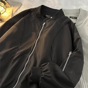 美式復古高街潮牌棒球服外套男女春秋季休閑寬松飛行員夾克上衣潮