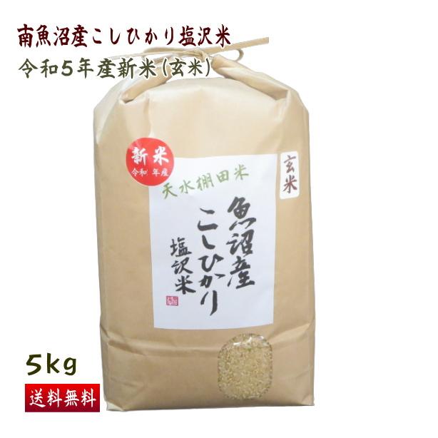 送料無料 （令和5年新米） 南魚沼産 コシヒカリ 塩沢米 玄米 5ｋｇ 産地直送 こしひかり