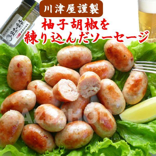 生ソーセージ　大分県の川津食品の柚子胡椒入り 500g 16本入 リングイッサ 冷凍