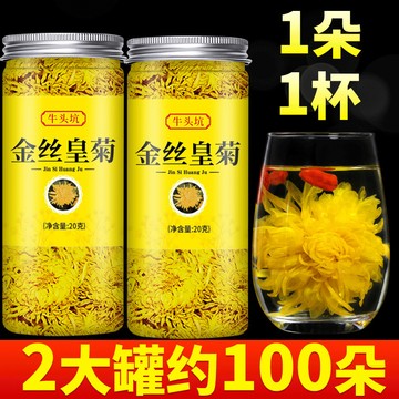 🔥臺灣出貨🔥金絲皇菊一朵一杯大菊花茶黃菊花20g罐裝胎菊花枸杞決明子茶葉 特級黃菊花茶 搭配枸杞玫瑰花 蒲公英組閤茶