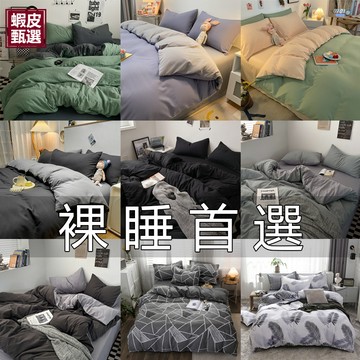 【台灣現貨】裸睡首選 抑菌抗螨雙人床包四件組 標準/加大 雙人床包四件組 床罩 被套 枕頭套 水洗棉面料 素色簡約四件套